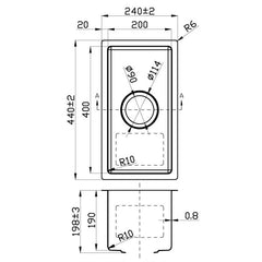 Acl New Cora 440mm x 240mm Kitchen Sink