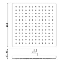 Acl Rosa 250mm x 250mm Plastic Square Shower Head