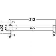 Acl 200mm Round Ceiling Arm Chrome