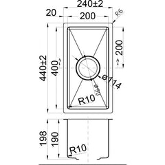 Acl Eden 240mm x 440mm Kitchen Sink