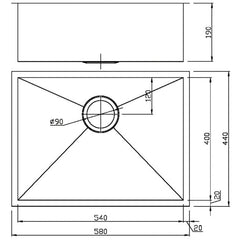 Acl Rosa 540mm x 440mm Kitchen Sink