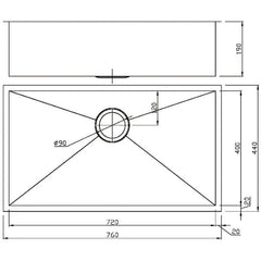 Acl Rosa 760mm x 440mm Kitchen Sink