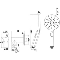 Acl Cora Hand Shower On Bracket Chrome