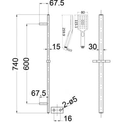 Acl Eden Shower and Rail Chrome