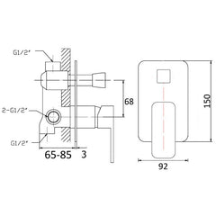 Acl Nova Shower Bath Mixer W/ Divertor