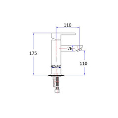 Acl Rosa Angled Spout Basin Mixer