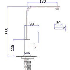 Acl Rosa Swivel Squareline Sink Mixer Chrome