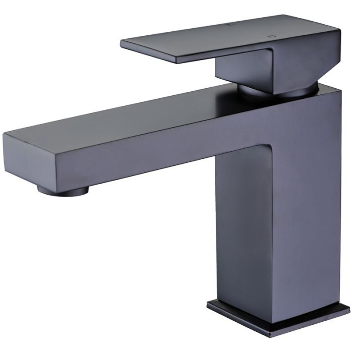 Acl Rosa Flat Handle Basin Mixer Matte Black