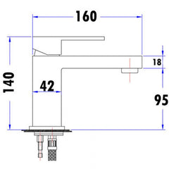 Acl Rosa Flat Handle Basin Mixer