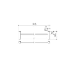 Caroma Quatro Double Towel Rail - 920mm