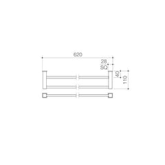 Caroma Quatro Double Towel Rail - 620mm