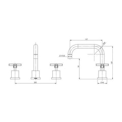 Phoenix Radii 160mm Squareline Basin Set