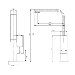 Phoenix Radii 240mm Sink Mixer