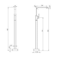 Phoenix Radii Floor Mounted Bath Filler Mixer