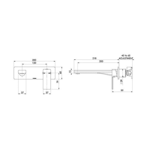 Phoenix Radii Wall Combination Mixer 200mm