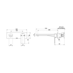 Phoenix Radii Wall Combination Mixer 200mm