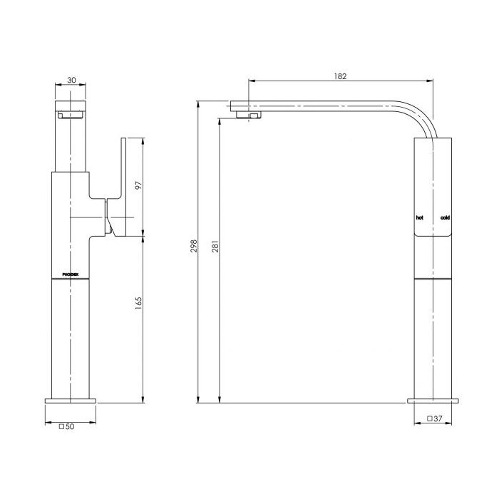 Phoenix Radii Vessel Basin Mixer