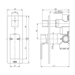 Phoenix Radii Shower / Bath Mixer W/ Divertor