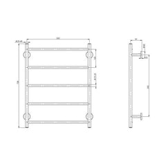 Phoenix Radii Towel Ladder 550 x 740mm Round Plate - Matte Black