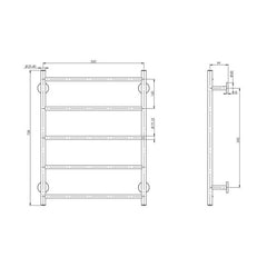 Phoenix Radii Towel Ladder 550 x 740mm Round Plate - Chrome