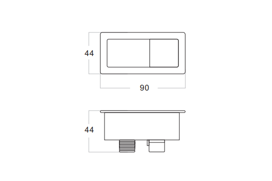Rectangle Brushed Gunmetal Flush Button