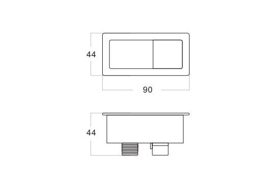 Rectangle Brushed Brass Flush Button