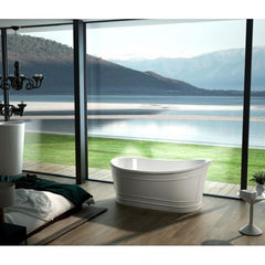 BelBagno 1676mm Ritz Stone Freestanding Bath White