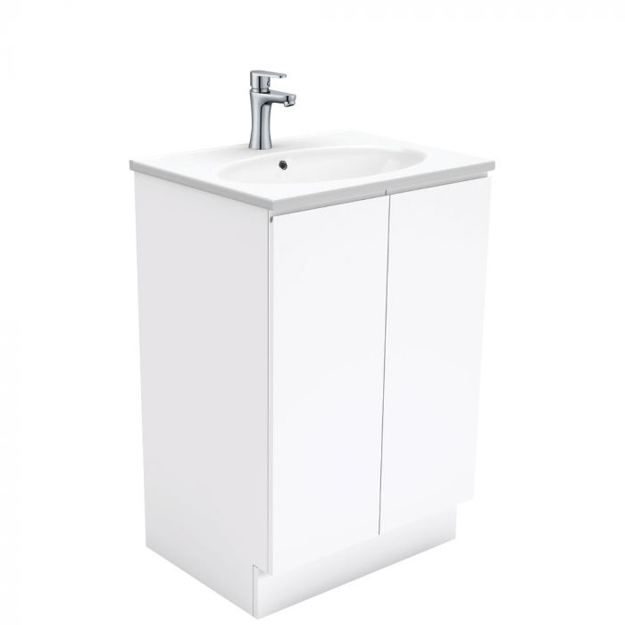 Fienza 600mm Rotondo Top With Fingerpull Cabinet Kickboard - Gloss White