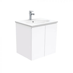 Fienza 600mm Rotondo Top With Fingerpull Cabinet Wall Hung - Gloss White