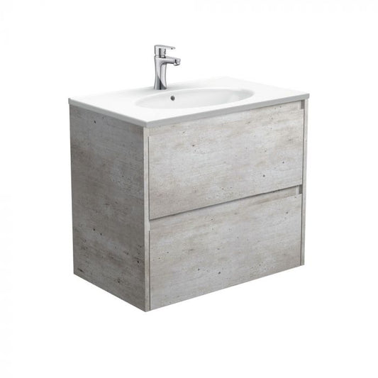 Fienza 750mm Rotondo Top With Amato Cabinet Wall Hung - Industrial