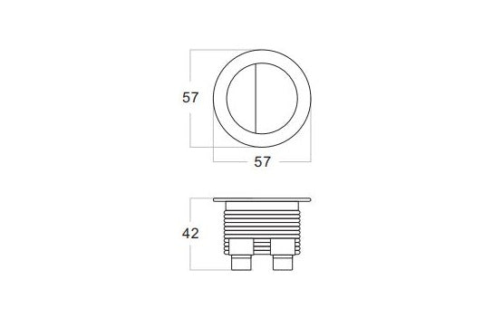 Round Brushed Nickel Flush Button
