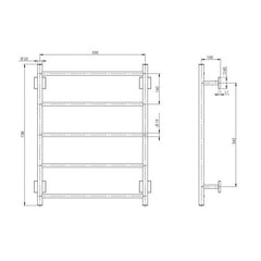 Phoenix Radii Towel Ladder 550 x 740mm Square Plate - Matte Black