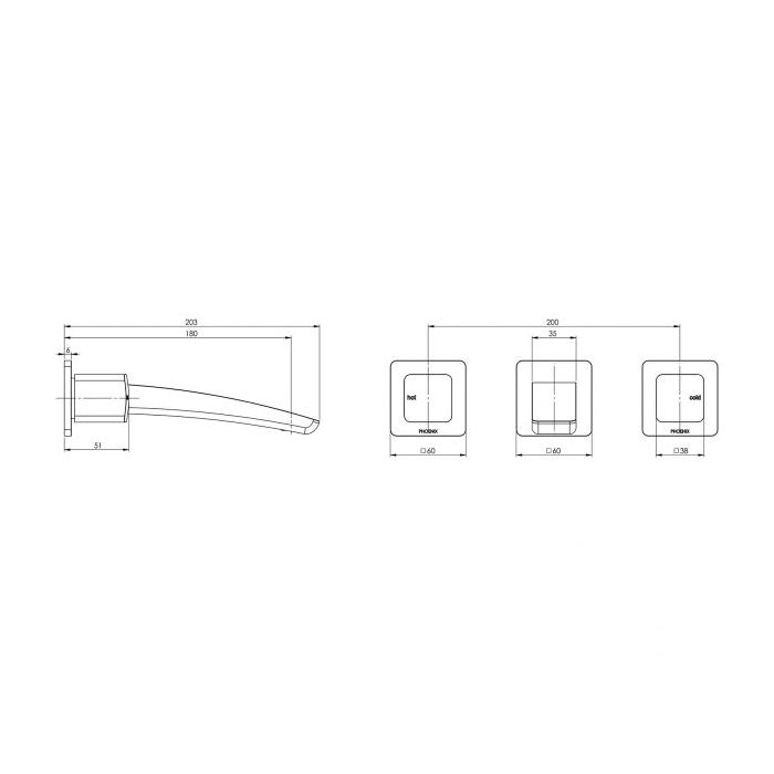 Phoenix Rush Wall Bath Set