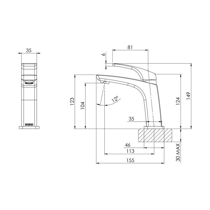 Phoenix Rush Basin Mixer Chrome