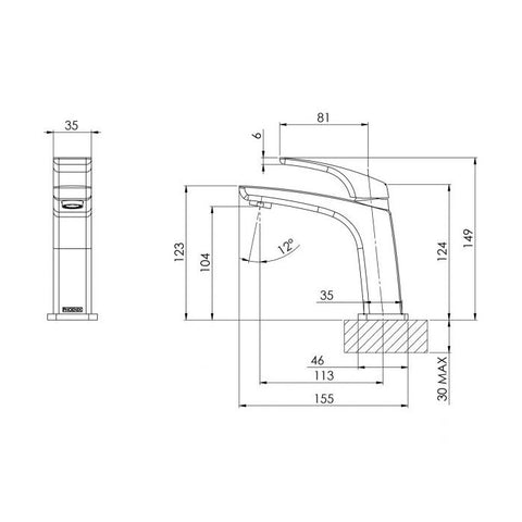 Phoenix Rush Basin Mixer Brushed Nickel