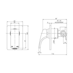 Phoenix Rush Shower / Bath Mixer Brushed Nickel