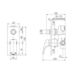 Phoenix Rush Shower / Bath Mixer w/ Divertor Brushed Nickel