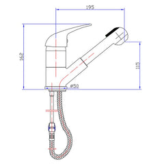 Acl Ruby Pullout Sink Mixer