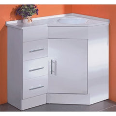 600mm x 900mm Polymarble Top Corner Vanity Kickboard