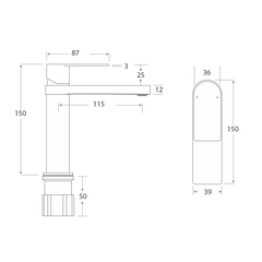 Jamie J Cosmopolitan Basin Mixer Matte Black And Chrome
