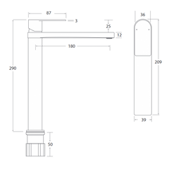 Jamie J Cosmopolitan Extended Basin Mixer Chrome