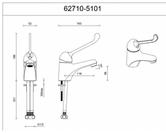 Abey Gareth Ashton MixMaster Disabled Cast Basin Mixer