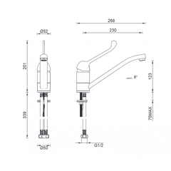 Abey Gareth Ashton MixMaster Disabled MK2-D Sink Mixer