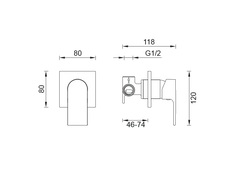 Abey Gareth Ashton Park Avenue Shower Bath Wall Mixer - Gun Metal