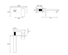 Abey Gareth Ashton Park Avenue Wall Basin / Bath Combination Mixer - Brushed Nickel