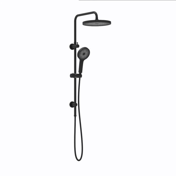 Linkware Gabe Twin Shower System On Rail - Matte Black