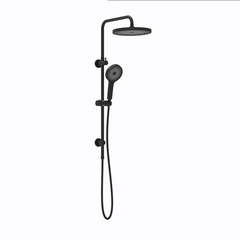 Linkware Gabe Twin Shower System On Rail - Matte Black