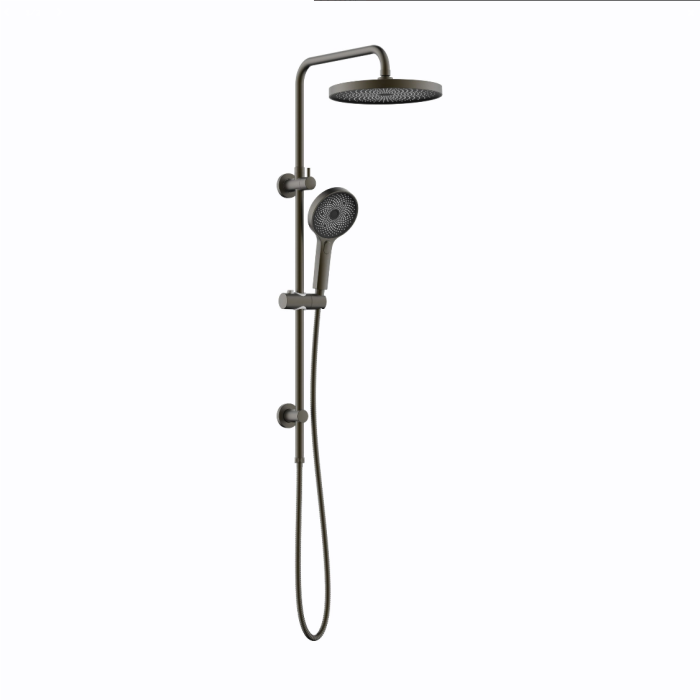 Linkware Gabe Twin Shower System On Rail - Gun Metal