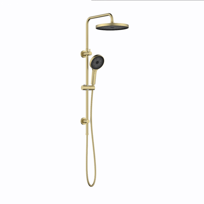 Linkware Gabe Twin Shower System On Rail - Brushed gold