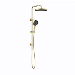 Linkware Gabe Twin Shower System On Rail - Brushed gold